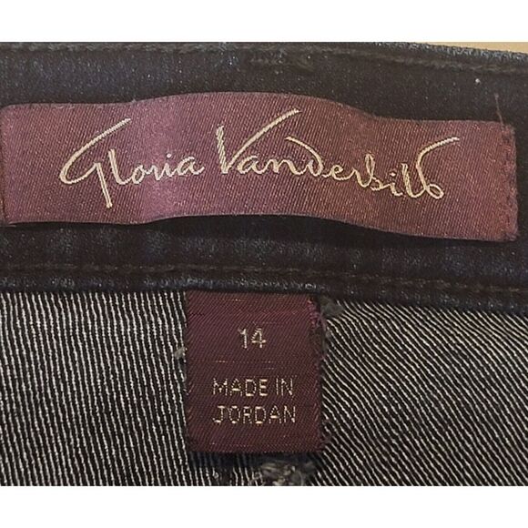 Gloria Vanderbilt Amanda Size 14 Dark Wash Blue Denim Jeans Cotton 34 x 29.5 in - Picture 12 of 13